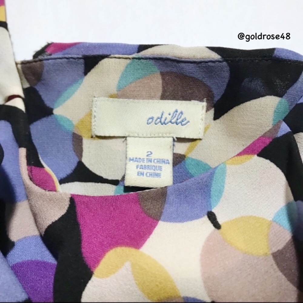 Anthropologie Odille Followspot 100% silk ruffle top - Picture 3 of 7